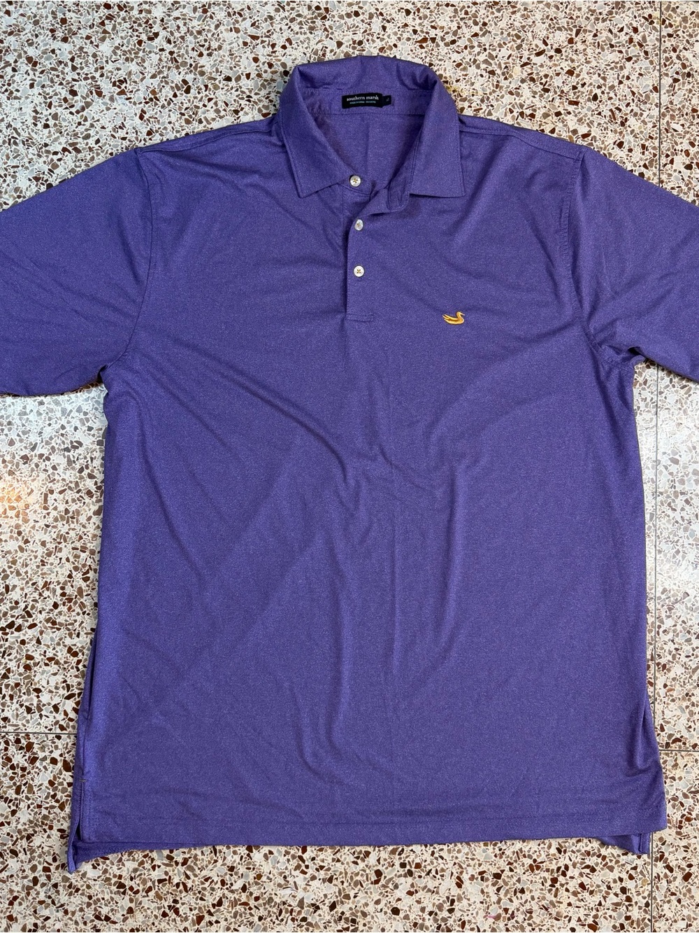 Southern Marsh Purple Polo with Gold Duck Emblem
